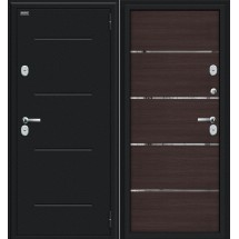 Металлическая входная дверь Thermo Лайн Букле черное/Wenge Veralinga
