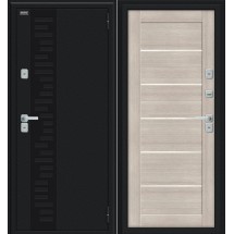 Металлическая входная дверь Thermo Техно Декор Букле черное/Cappuccino Veralinga