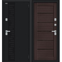 Металлическая входная дверь Thermo Техно Декор Букле черное/Wenge Veralinga