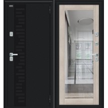 Металлическая входная дверь Thermo Флэш Декор Букле черное/Cappuccino Veralinga